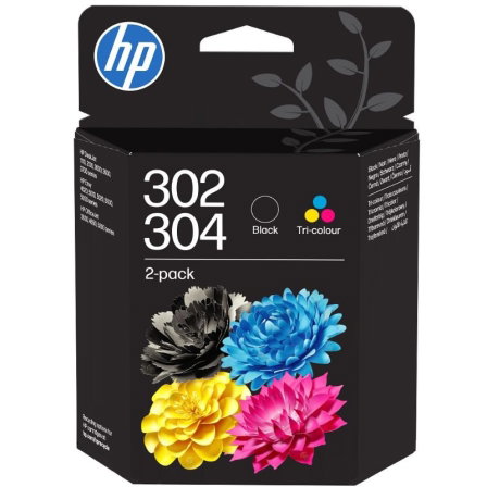 HP Pack de 2 Cartuchos de Tinta Originales 302/304 Negro y Tricolor